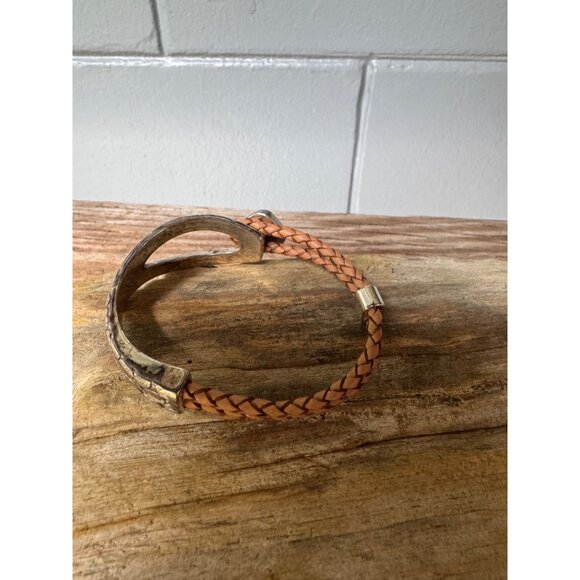 Brighton Braided Leather & Silver Snake Motif Bracelet - Picture 3 of 6